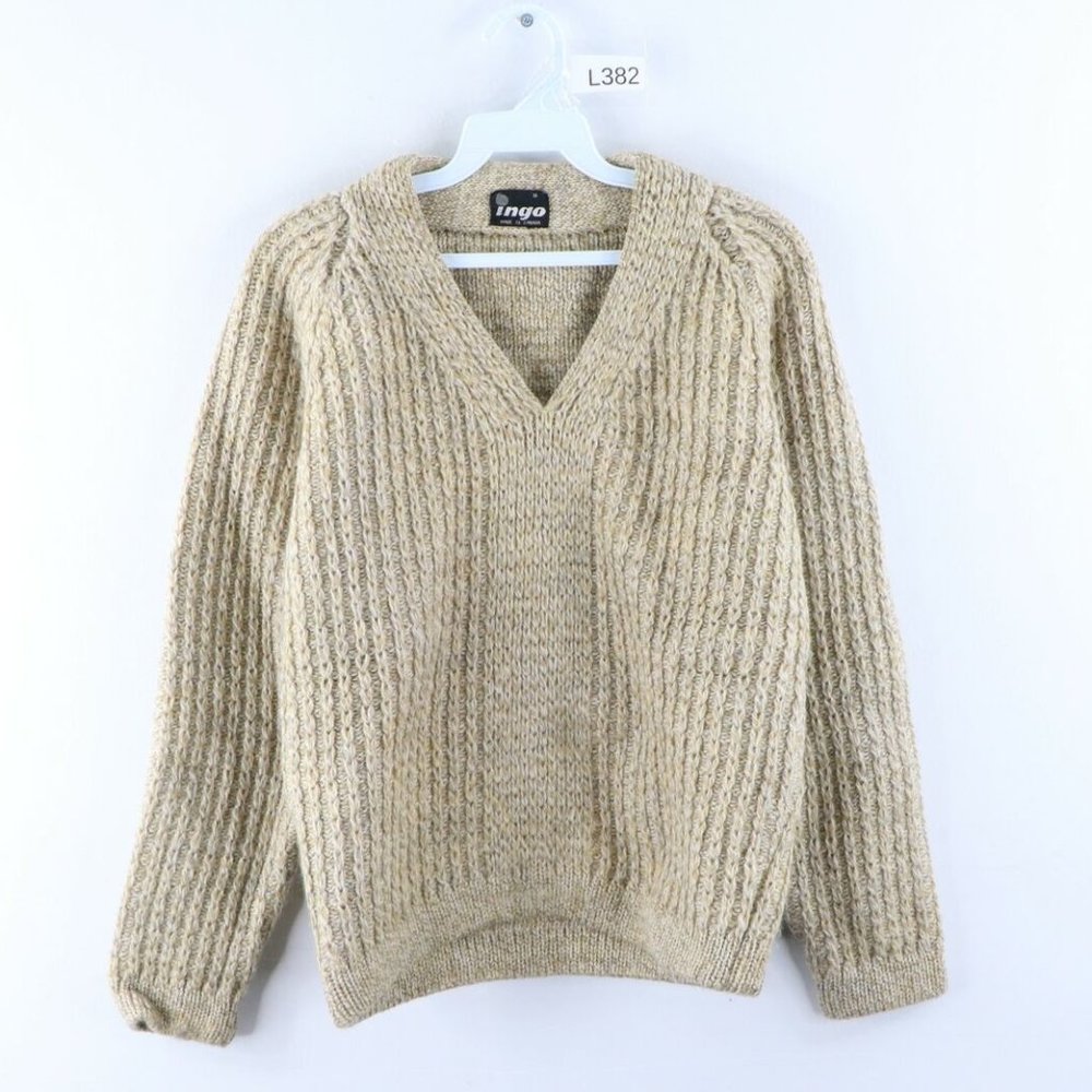Vintage 70s Rockabilly Cowichan Wool Sweater Small